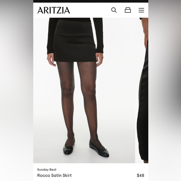 Aritzia Black Mini Skirt - Picture 1 of 6